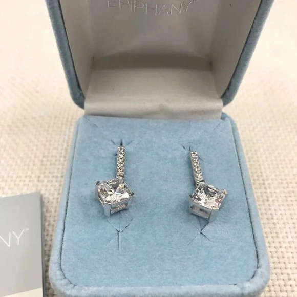 QVC Diamonique Epiphany 925 Sterling Silver Leverback Earrings - Picture 3 of 8